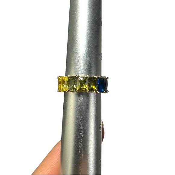 GM CN 925 Sterling Silver 6.5 mm Rainbow CZs Eternity Ring Size 7 Gay Pride New - Picture 10 of 16